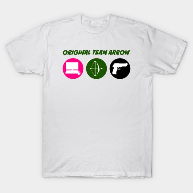 Original Team Arrow - Colorful Symbols - Weapons - Horizontal Version T-Shirt by FangirlFuel